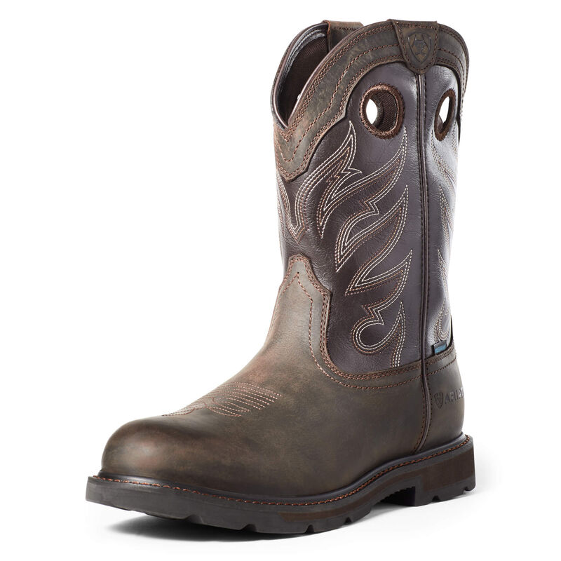 Ariat Groundwork Waterproof - Miesten TummanRuskea Työsaappaat ( NWKETJ-513 )